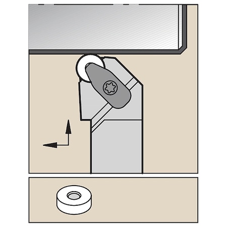 Widia Toolholder, ISO, D-Style Clamping DRGNL204DKC3
