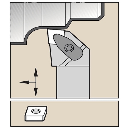 Widia Indexable Toolholder, DCLN,  DCLNR124BKC3