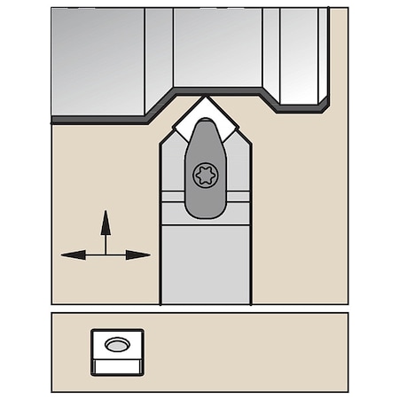 Widia Toolholder, ISO, D-Style Clamping DSDNN124KC3