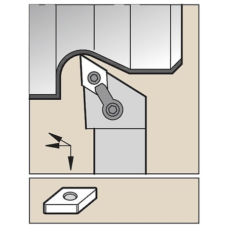 Widia Indexable Toolholder, MDJN,  MDJNR164C