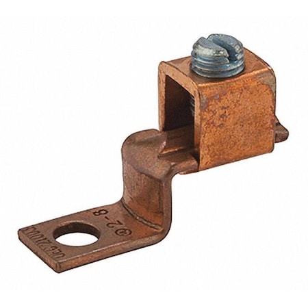 Nsi One-Hole Compression Lug, 2-8 AWG Max, Standard Barrel, Copper, None DE705