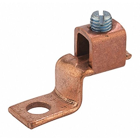 Nsi One-Hole Compression Lug, 4 AWG Max, Standard Barrel, Copper, None DE711