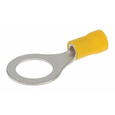 Polaris Ring Terminal, 1/2 in Stud Size, 10 AWG, 300 V, Vinyl Insulated, Yellow R12-50V
