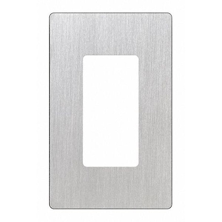 Lutron Designer Wall Plates, Number of Gangs: 1 Plastic, Satin Finish, Stainless Steel CW-1-SS