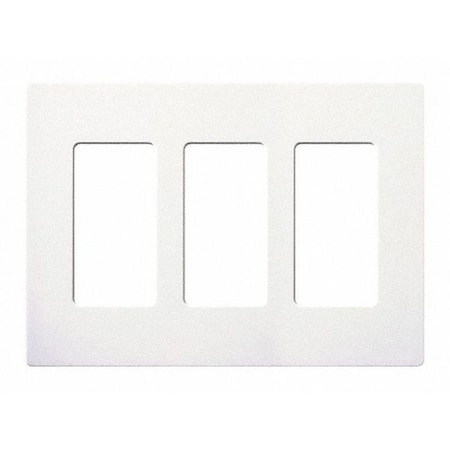 Lutron Designer Wall Plates, Number of Gangs: 3 Gloss Finish, White CW-3-WH