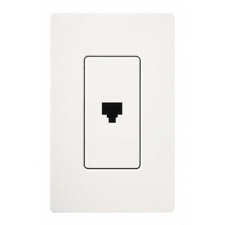Lutron Telephone Jack, Single, White CA-PJ-WH