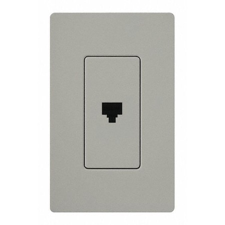 Lutron Telephone Jack, Single, Gray CA-PJ-GR