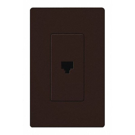 Lutron Lutron Single Telephone Jack (Gloss) CA-PJ - 0-gang - Brown - 1 x RJ-11 Port(s) - 1 CA-PJ-BR