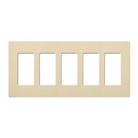 Lutron Designer Wall Plates, Number of Gangs: 5 Gloss Finish, Ivory CW-5-IV