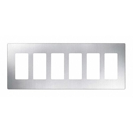Lutron Designer Wall Plates, Number of Gangs: 6 Stainless Steel, Satin Finish, Stainless Steel CW-6-SS