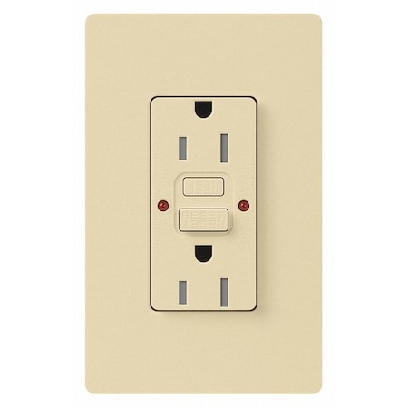 Lutron Receptacles, GFCI, Tamper-Resistant, Ivory CAR-15-GFST-IV