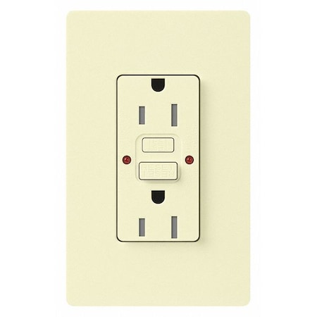 Lutron Receptacles, GFCI, Tamper-Resistant, Almond CAR-15-GFST-AL