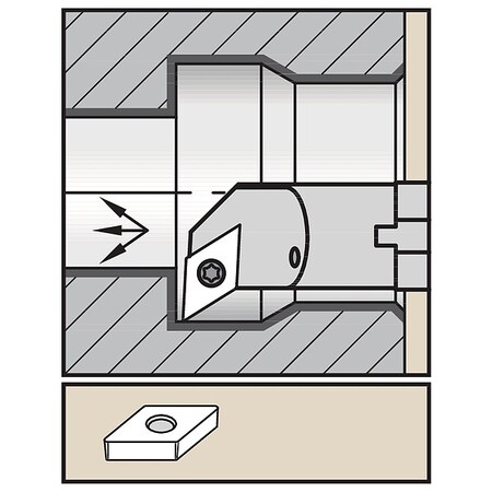 Widia Indexable Boring Bar, A32TSDUCR15, 300.00mm L, High Speed Steel, 55 Degrees  Diamond Insert Shape A32TSDUCR15