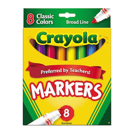Crayola Art Marker Set, Assorted, Capped, PK8 587708