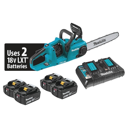 Makita 14 in L Cordless Battery-Powered Chainsaw Kit, 18 V, 5.0 Ah, Battery Included XCU03PT1