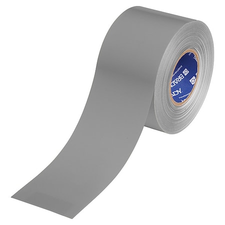 Brady Floor Marking Tape, Gray, 4"W, 100ft 177096
