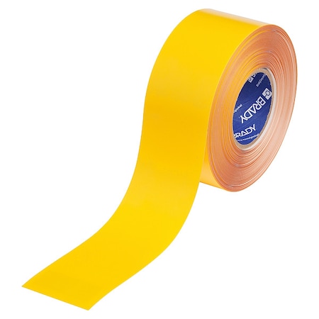 Brady Floor Marking Tape, Ylw, 3"W, 100ft 177014