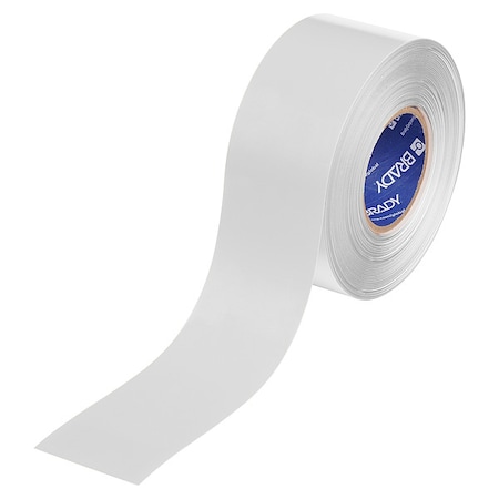 Brady Floor Marking Tape, White, 3"W, 100ft 177026