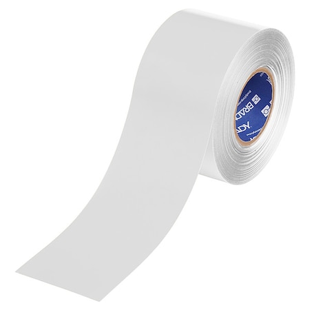 Brady Floor Marking Tape, White, 4"W, 100ft 177027