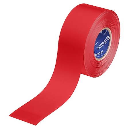 Brady Floor Marking Tape, Red, 3"W, 100ft 177028