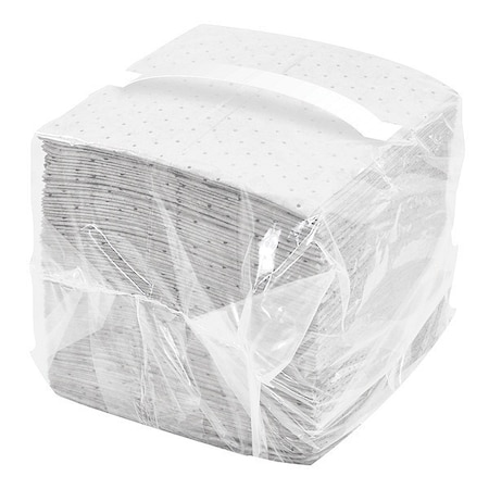 Spilfyter Sorbent Pad, 28 gal, 16 in x 18 in, Oil, White, Polypropylene Z-72B