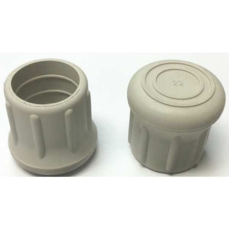 Zoro Select Protective Leg Tip, SlipOn, Rd, 1-7/32, PK10 LTB 22G/W