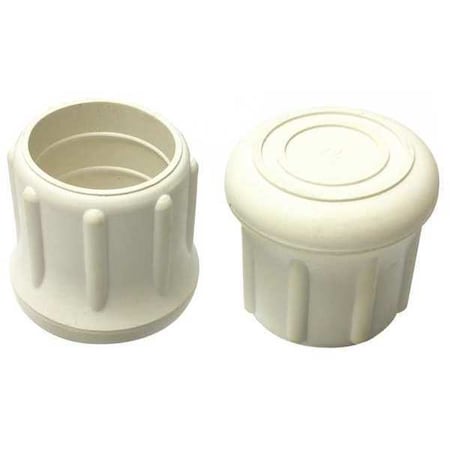 Zoro Select Protective Leg Tip, SlipOn, Rd, 1-7/32, PK10 LTB 22W/W