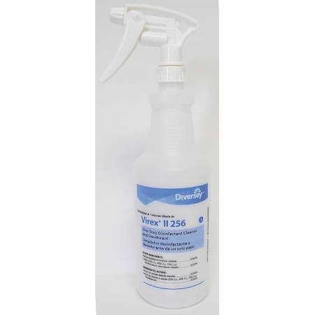 Diversey 32 oz. Clear, Preprinted Trigger Spray Bottle, PK12 130252