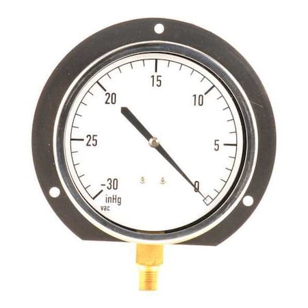 Zoro Select Vacuum Gauge, Mechanical Cont, 4-1/2 In 18C756