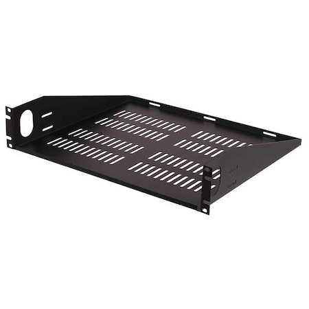 Video Mount Products VMP ER-S2UV Vented Rack Shelf - 2U Rack Height - Black - 50 lb Maximum Weight Capacity ER-S2UV