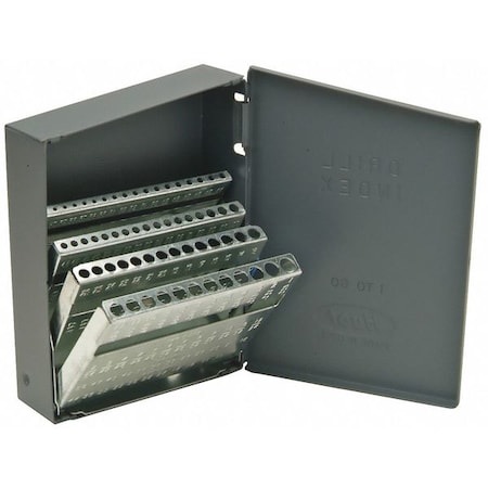 Huot Drill Bit Case, Jobber Length, Steel 10600