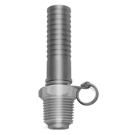 Sani-Lav Swivel Hose Adapt, 3/4 MGHT/Hose Barb, SS N20S