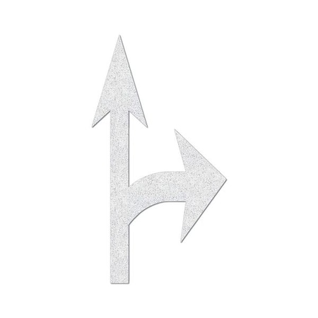 Rae Preformed Thermoplastic Pavement Markings, Thermoplastic, 12 3/4 ft Length, 7 ft Width, White PR-TH-3554