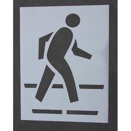 Rae Pavement Stencil, Symbol, Crossing, 54 in Character Height, Not Applicable Font, Polyethylene STL-108-5030