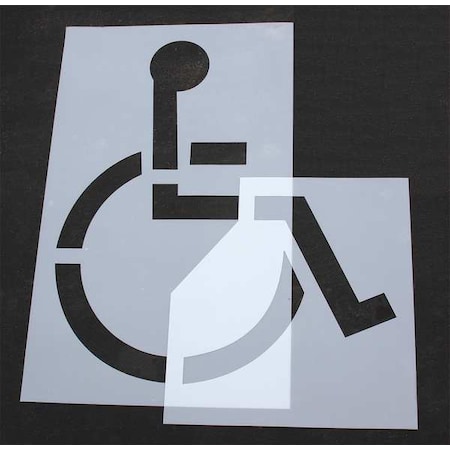 Rae Pavement Stencil, Symbol, Handicap - ADA, 72 in Character Height, Not Applicable Font, Polyethylene STL-108-3072