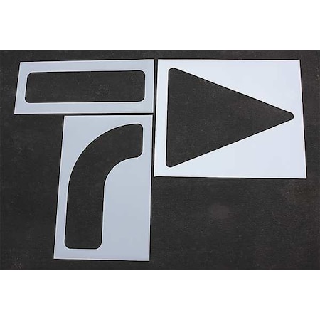 Rae Pavement Stencil, Symbol, Arrow, 90 in Character Height, Not Applicable Font, Polyethylene, Clear STL-116-4090