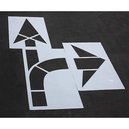 Rae Pavement Stencil, Symbol, MUTCD Combo Arrow, 160 in Character Height, Not Applicable Font, Clear STL-108-5015