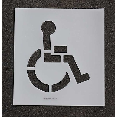 Rae Pavement Stencil, Symbol, Handicap - ADA, 15 in Character Height, Not Applicable Font, Polyethylene STL-108-3015