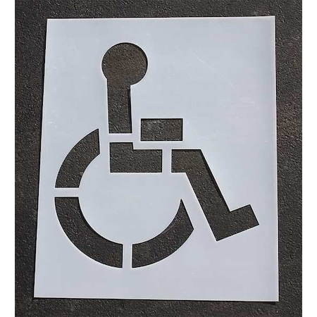 Rae Pavement Stencil, Symbol, Handicap - ADA, 21 in Character Height, Not Applicable Font, Polyethylene STL-108-3021