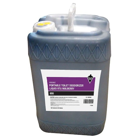 Tough Guy Toilet Deodorizer, Jug, 6 Gal, Ready To Use Liquid, Mulberry Fragrance 18E882