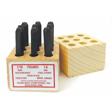 Young Bros Stamp Works Hand Stamp Kit, Number Set 01091