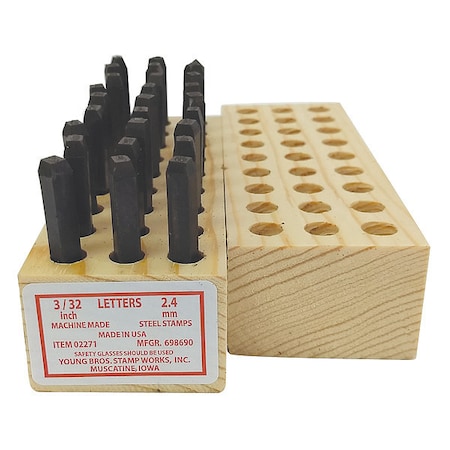 Young Bros Stamp Works Machine Made Letter Set, 3/32in H