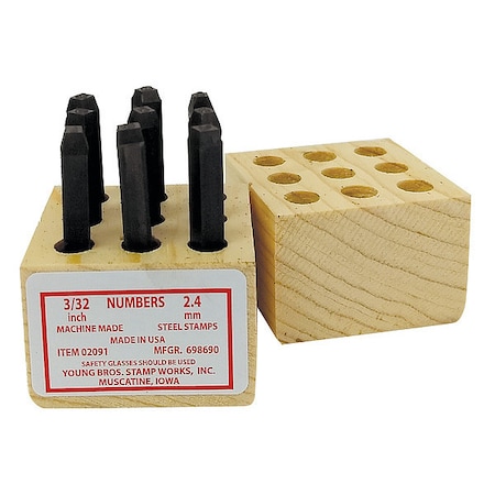Young Bros Stamp Works Hand Stamp Kit, Number Set 02091
