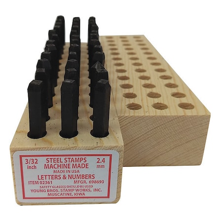 Young Bros Stamp Works Hand Stamp Kit, Letter/Number Set 02361