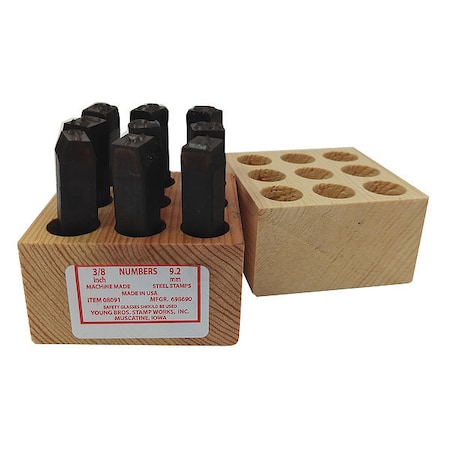 Young Bros Stamp Works Hand Stamp Kit, Number Set 08091