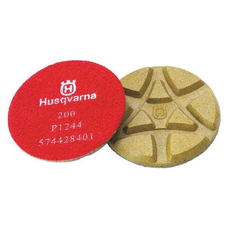 Husqvarna Polishing Pads, 200 Grit, 3 In P 1244