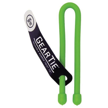 Nite Ize Gear Tie, 6 in L, Variable Max Bundle Dia., Assorted Colors, Rubber, Steel, 100 PK GT6MGB-A3-R9