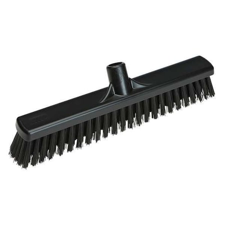 Vikan 16 in Sweep Face Floor Broom, Soft/Stiff Combination, Synthetic, Black 31749