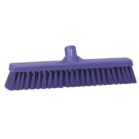 Vikan 16 in Sweep Face Broom Head, Soft/Stiff Combination, Synthetic, Purple 31748