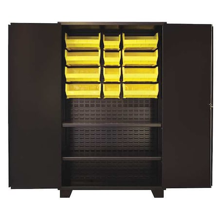 Jamco Extra-Heavy Duty Bin Cabinet, 48 in W, 78 in H, 24" D, 12 Bins HH248BL